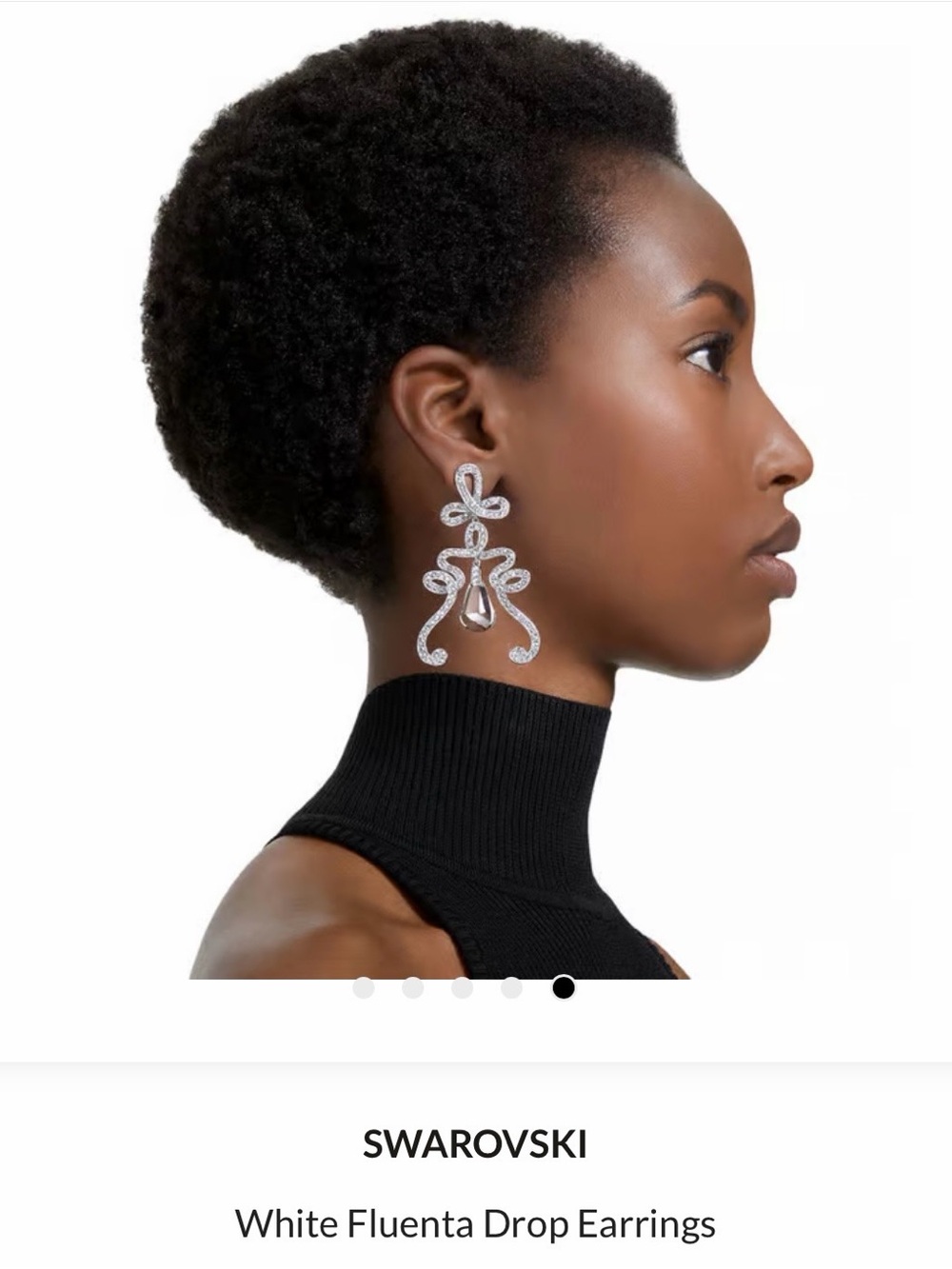 Swarovski White Fluenta Drop Crystal Earrings